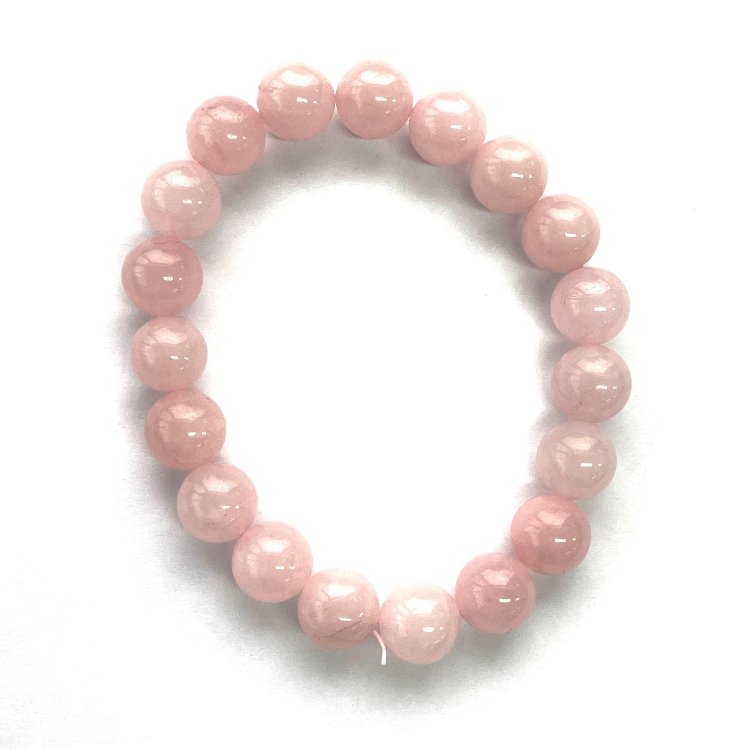 Rose Quartz Beads Bracelet - 10mm Rose Quartz Beads Bracelet - 10mm